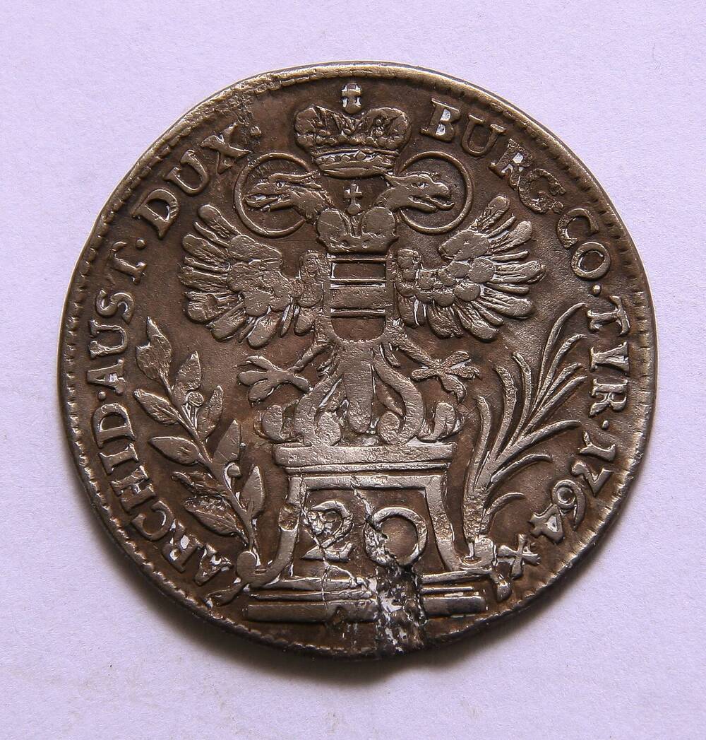 Монета. 20 крейцеров. Австрия