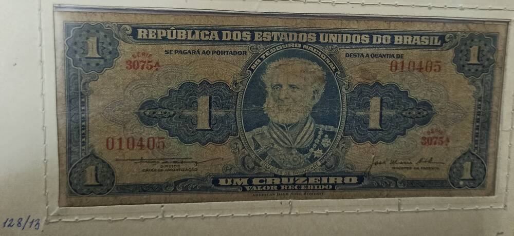 Банкнота 1 круз, 1957 г. Бразилия