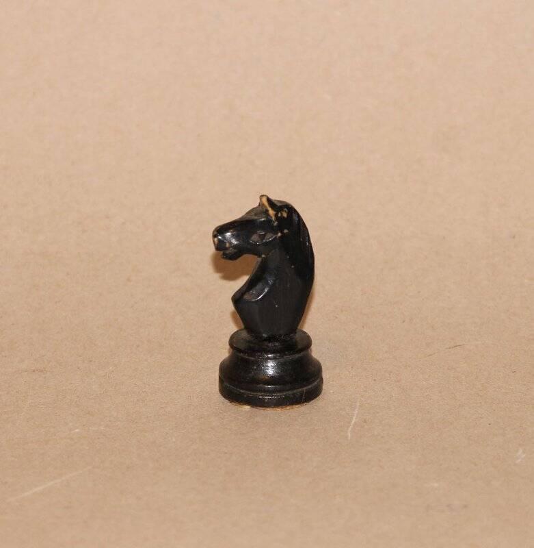 Фигура шахматная Конь черный, из набора шахмат