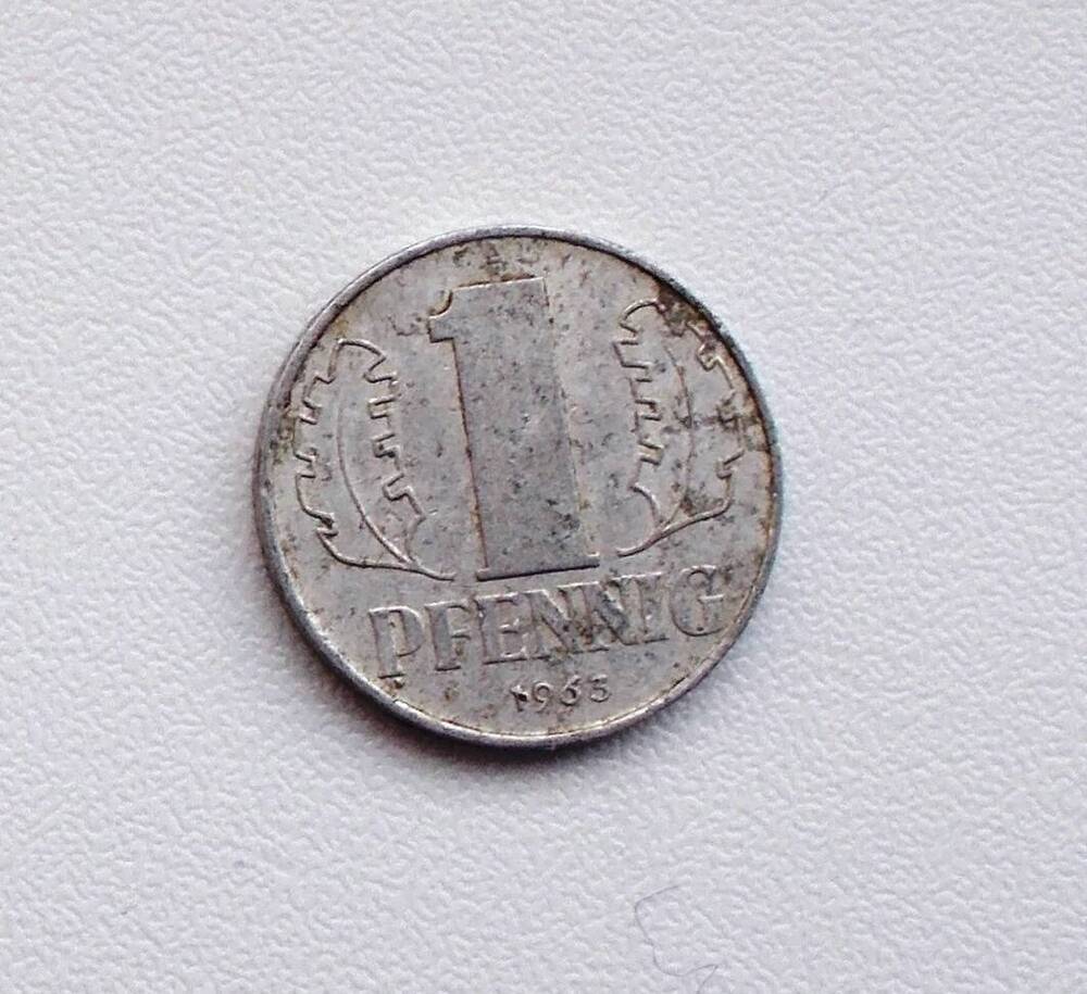 Монета ГДР 1 pfennig 1964 г.