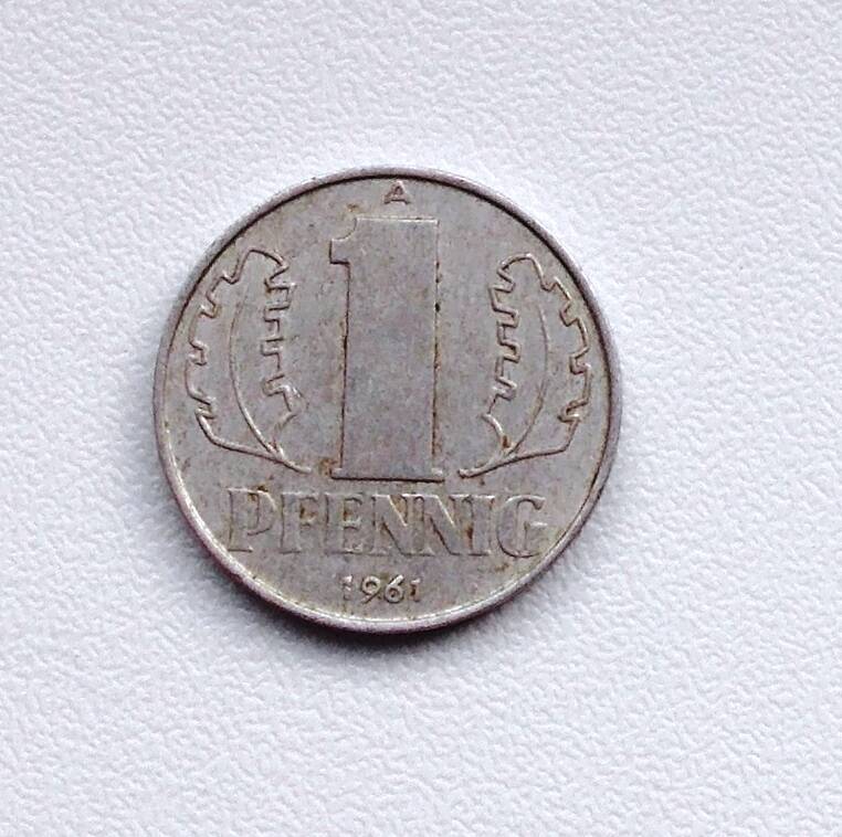 Монета ГДР 1 pfennig 1964 г.