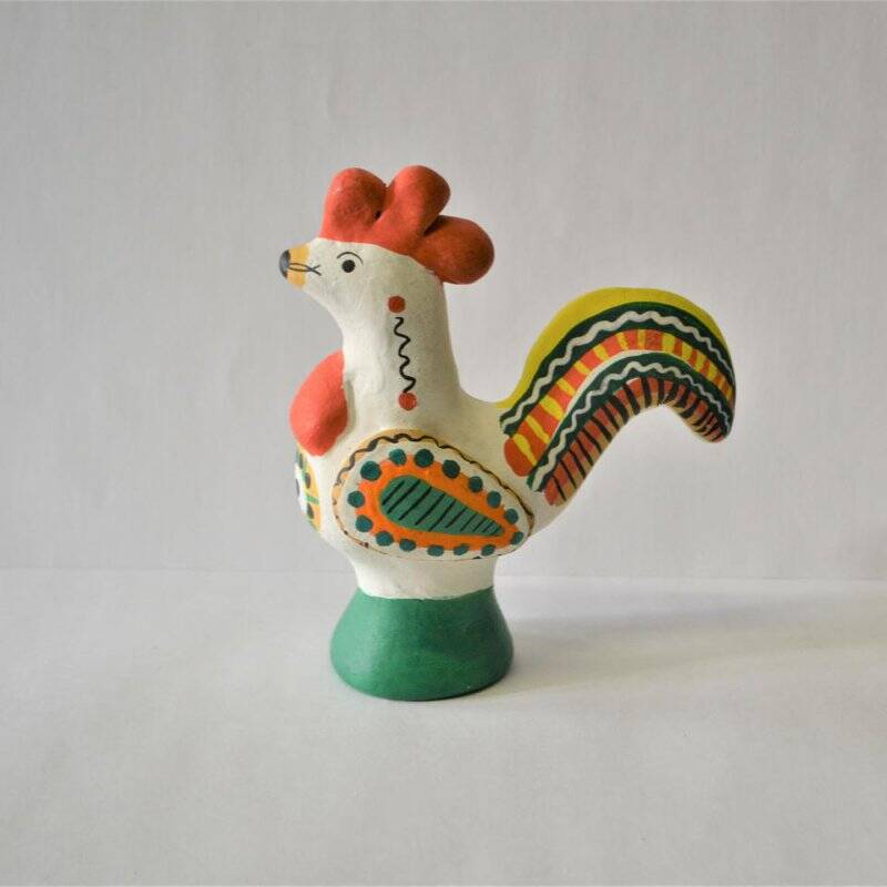 Игрушка глиняная Петушок(выполнена по традициям дымковской игрушки)