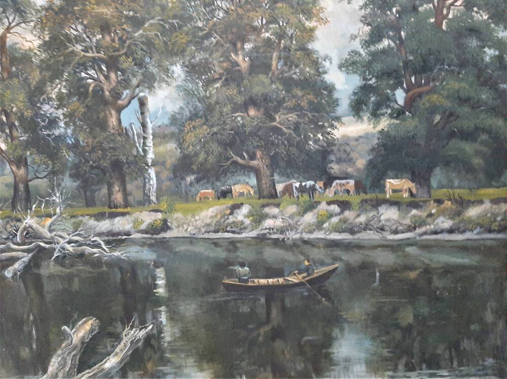 Картина Тихая река. Л.М. Нечкин.