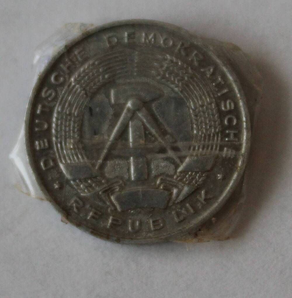 Монета ГДР 1 пфенниг,1968г