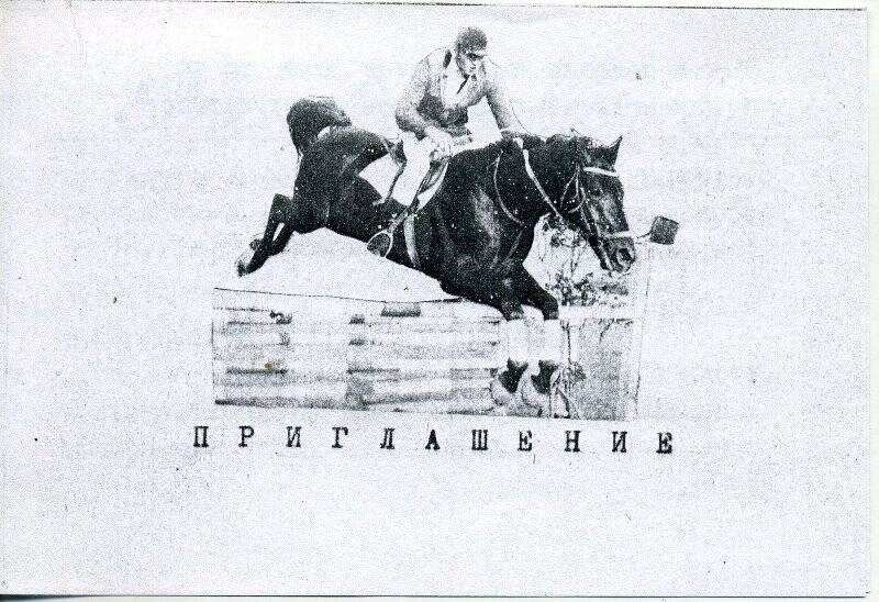Приглашение Белову Е.В. на открытое первенство г.Коврова по конному спорту на стадионе «Вымпел»