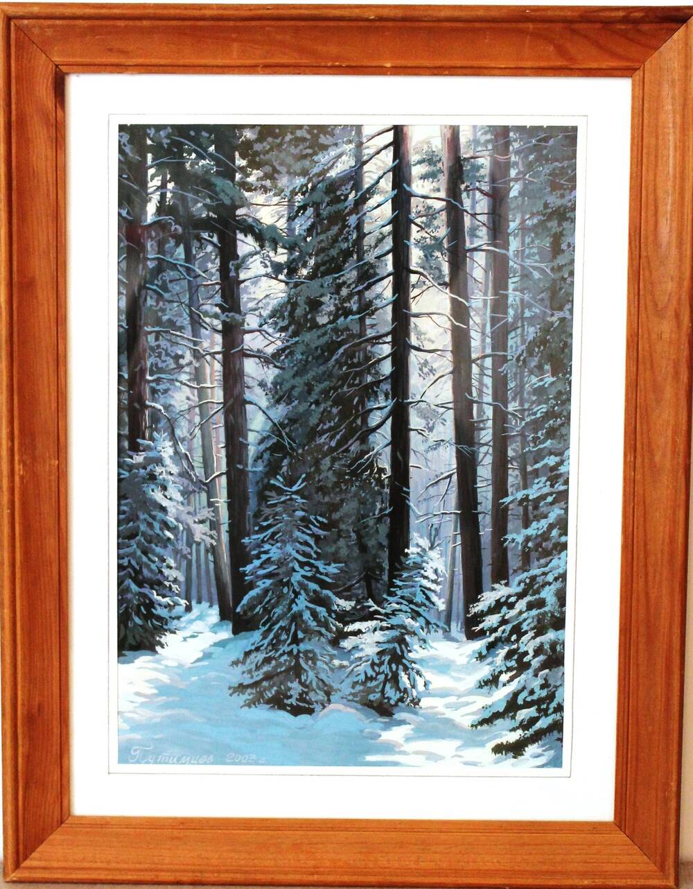 Картина : Путимцев Ю.В. Зимний лес,  2003 г.