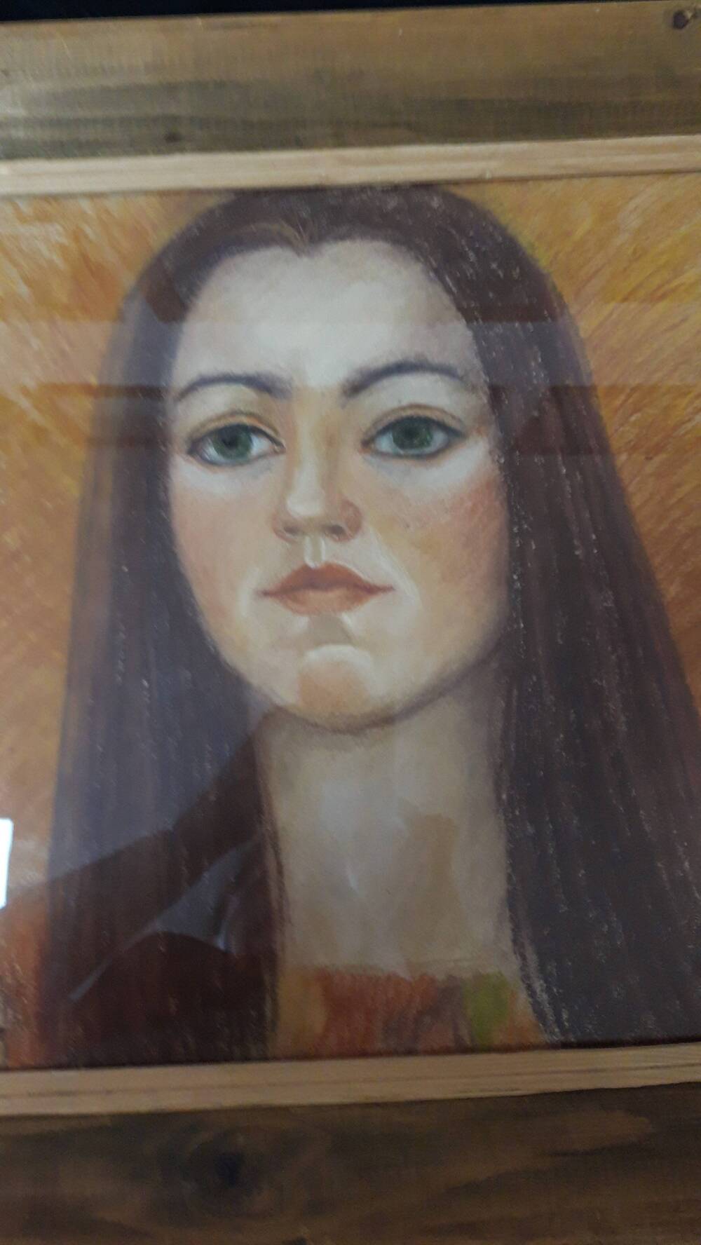 Картина в деревянной раме со стеклом. «Автопортрет».