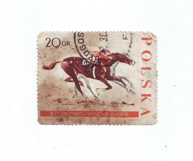 Марка почтовая 20 грошей из серии Животные, Польша.