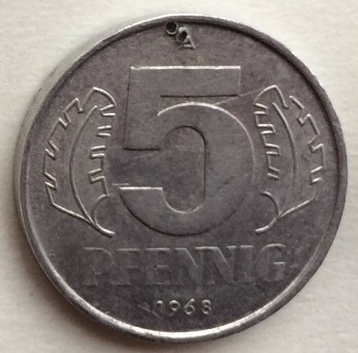 Монета 5 пфенингов, Германская Демократическая Республика