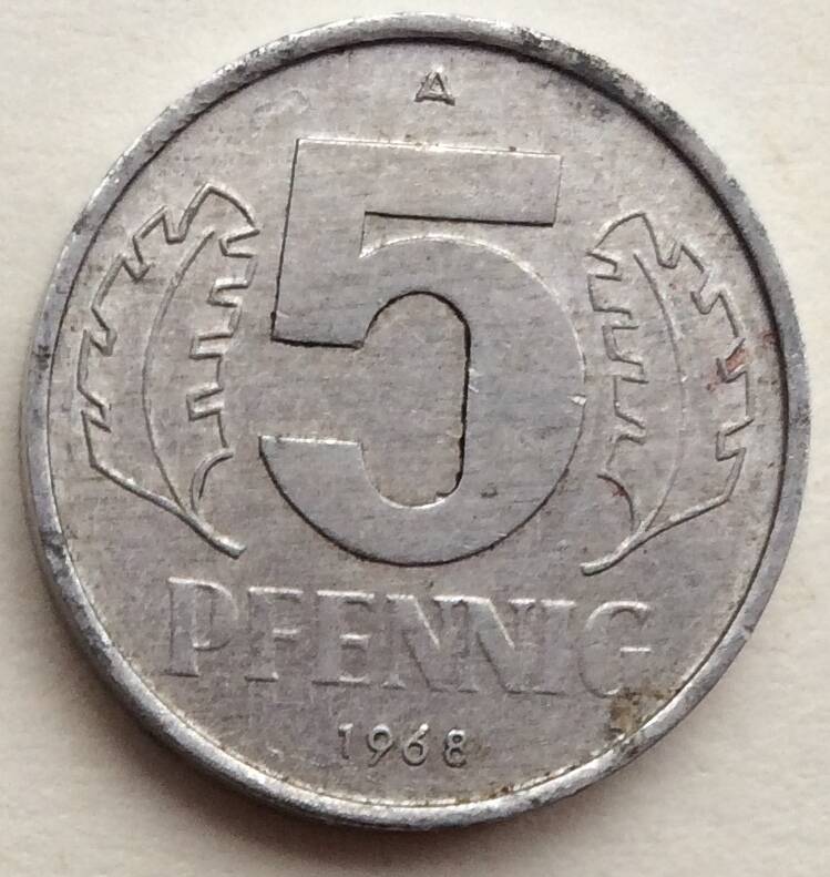 Монета 5 пфенингов, Германия