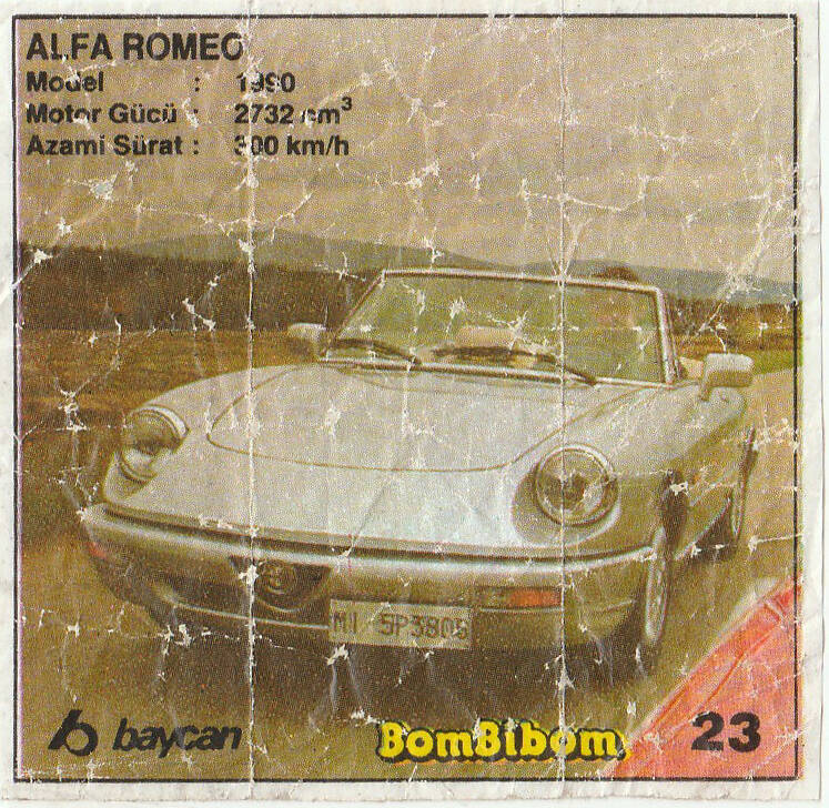 Вкладыш от жевательной резинки BomBibom 1 серия «ALFA ROMEO»