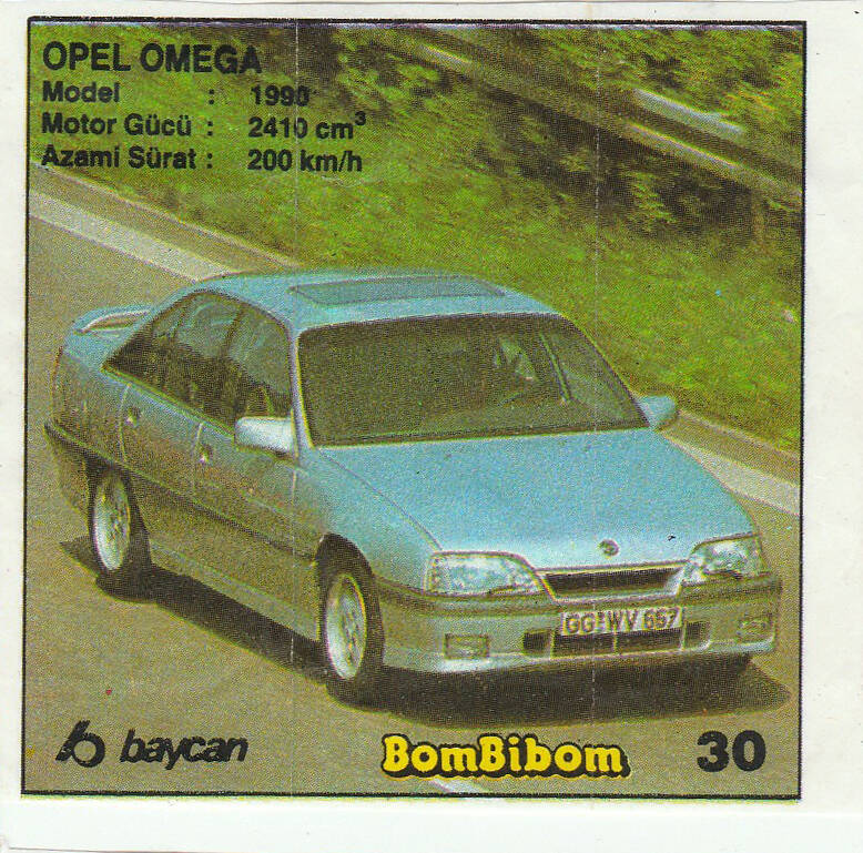 Вкладыш от жевательной резинки BomBibom 1 серия «OPEL OMEGA»