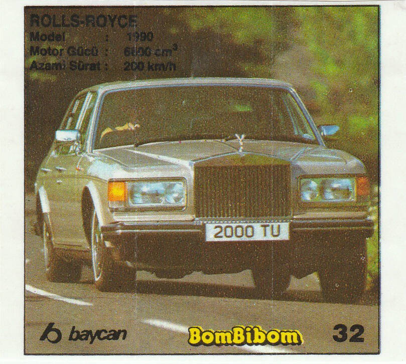 Вкладыш от жевательной резинки BomBibom 1 серия «ROLLS-ROYSE»