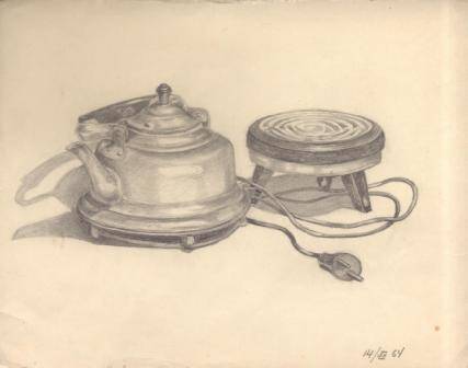 Рисунок Чайник и электрическая плитка