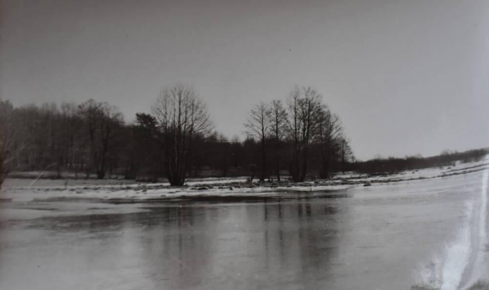 Фотография. Река Жиздра во время весеннего половодья