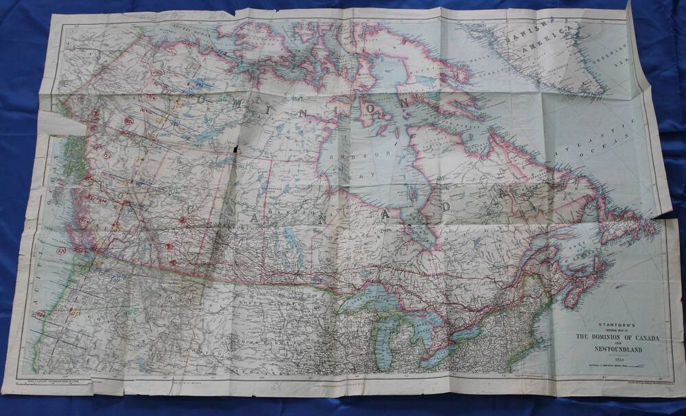 Карта географическая. Канады и Северной части США.