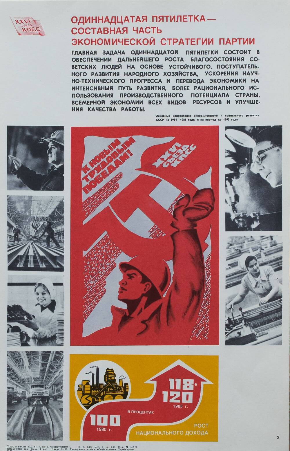 Плакат «Одиннадцатая пятилетка. Рост благосостояния советских людей»