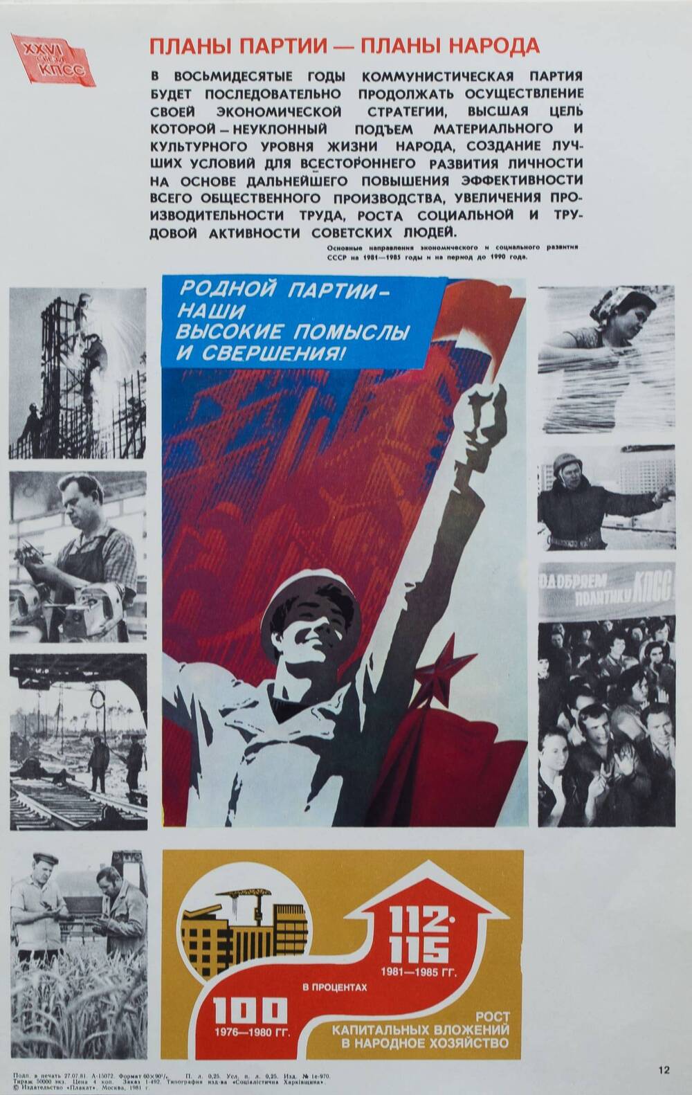 Плакат «Планы партии – планы народа»