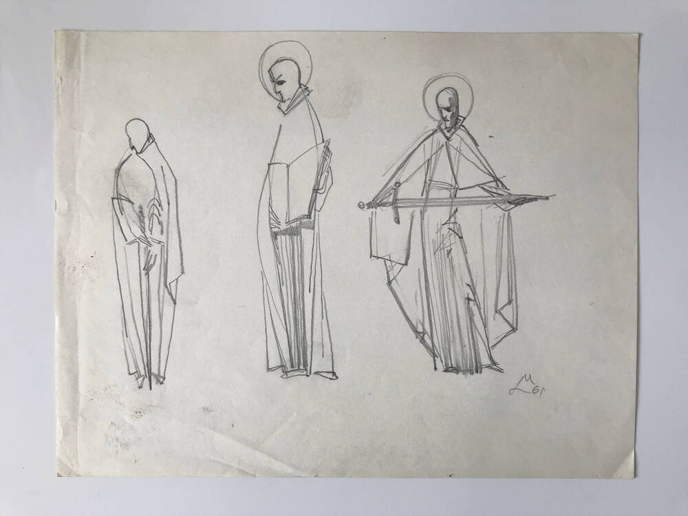 Рисунок карандашом из коллекции скульптора Леонида Молодоженина.
