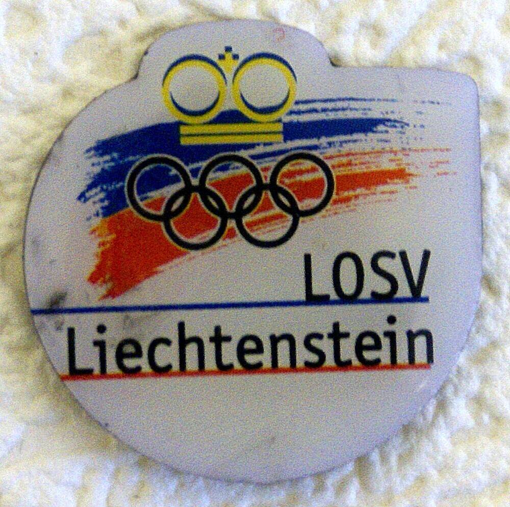 Значок спортивный фигурной формы, «Liechtenstein».
