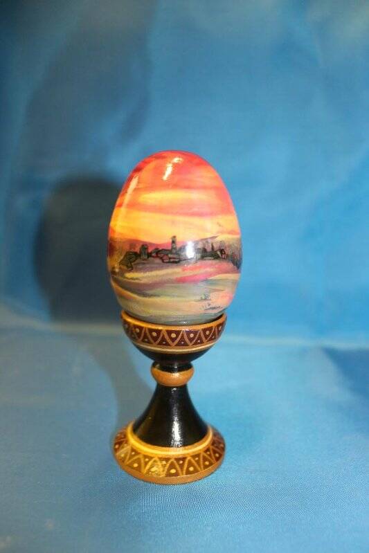 «Закат». Яйцо деревянное с росписью