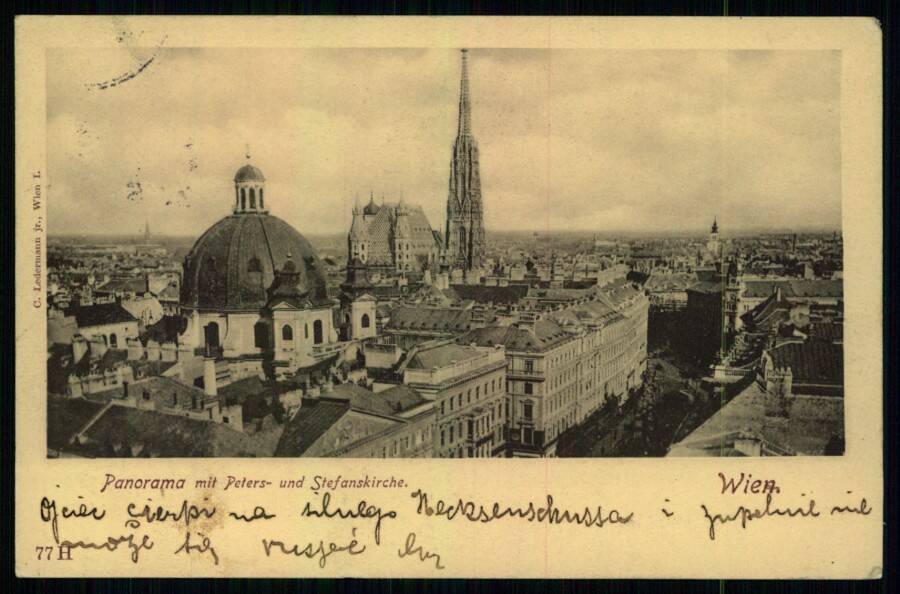 Wien. // Panorama mit Peters- und Stefanskirche. (Вена. Панорама с церковью Петра и цкрковью Стефана).
