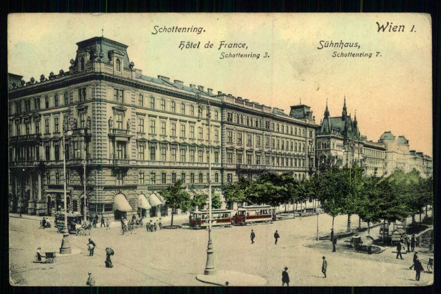 Wien I. // Schottenring. // Hotel de France, Schottenring 3. // Suhnhaus, Schottenring 7. (Вена. Шоттенринг. Oтель де Франс (Шоттенринг, 3). Зинхаус (Шоттенринг, 7)).