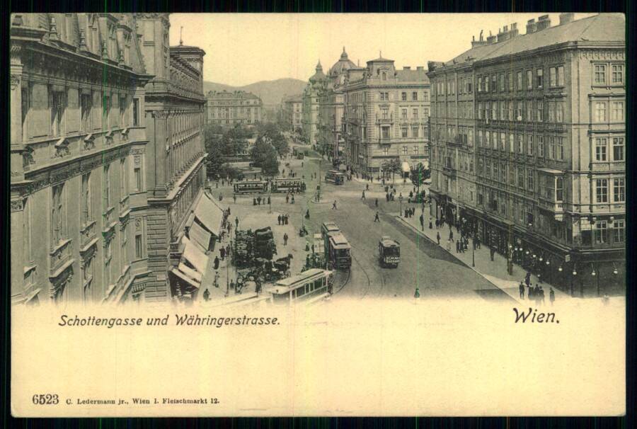 Wien. // Schottengasse und Wahringerstrasse. (Вена. Шоттенгассе и Вёрингерштрассе).