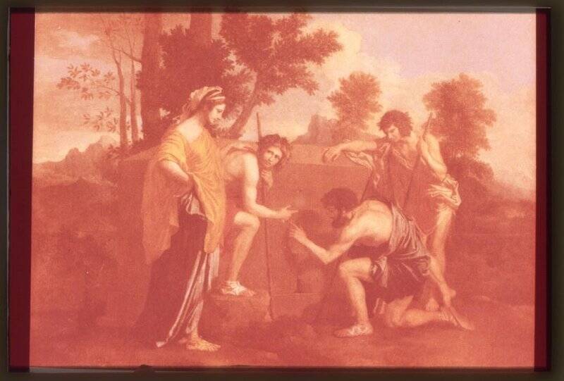 Диапозитив. Никола Пуссен (1594-1665). Аркадские пастухи (1650-1655). Набора цветных диапозитивов Лувр.