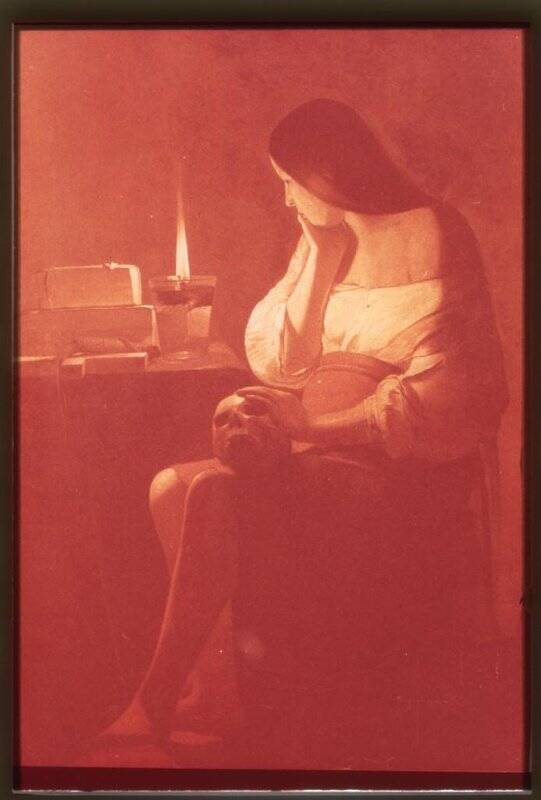 Диапозитив. Жорж дела Тур (1593-1652). Магдалина со светильником (1603-13-635). Набора цветных диапозитивов Лувр.