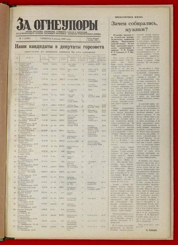 Подшивка газеты «За Огнеупоры» за 1990 г.