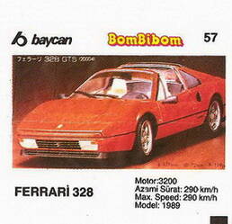 Вкладыш от жевательной резинки BomBibom 2 серия «FERRARI 328»(57)