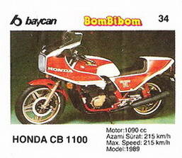 Вкладыш от жевательной резинки BomBibom 2 серия «HONDA CB 100»(34)