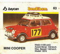 Вкладыш от жевательной резинки BomBibom 2 серия «MINI COOPER»(63)