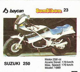 Вкладыш от жевательной резинки BomBibom 2 серия «SUZUKI 250»(23)