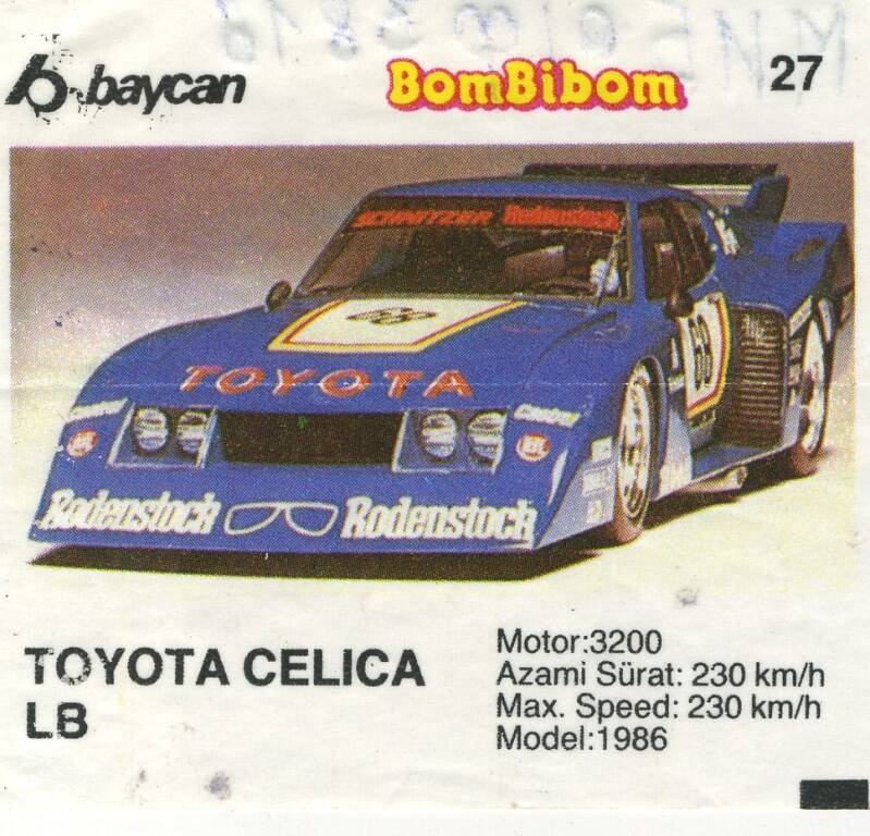 Вкладыш от жевательной резинки BomBibom 2 серия «TOYOTA CELICA LB»(27)