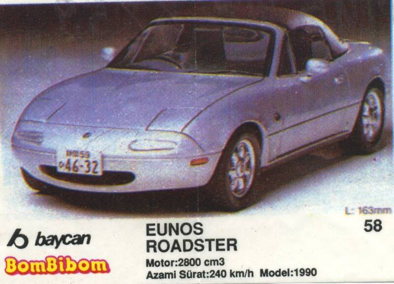 Вкладыш от жевательной резинки BomBibom 2 серия «EUNOS ROADSTER» (58)