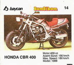 Вкладыш от жевательной резинки BomBibom 2 серия «HONDA CBR 400»(14)