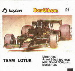 Вкладыш от жевательной резинки BomBibom 2 серия «TEAM LOTUS»(21)