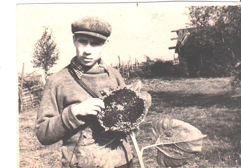 Фотография. Мамонтов Анатолий, учащийся Ижевского музыкального училища, в деревне.