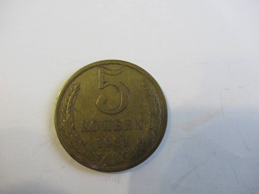 Монета 5 копеек 1981 года
