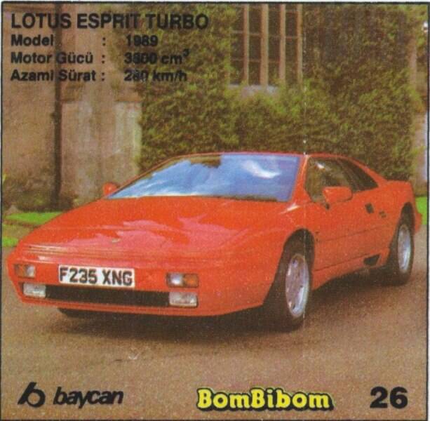 Вкладыш от жевательной резинки BomBibom 1 серия «LOYUS ESPIRIT TURBO» (26)