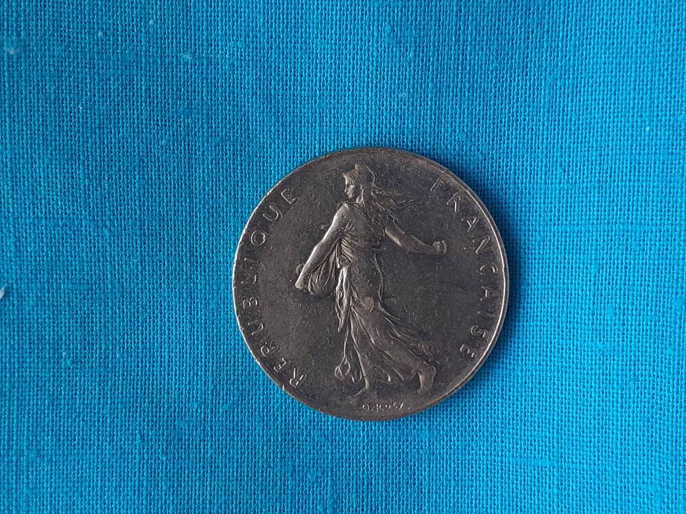 Монета 1 FRANCS 1977 г. Франция
