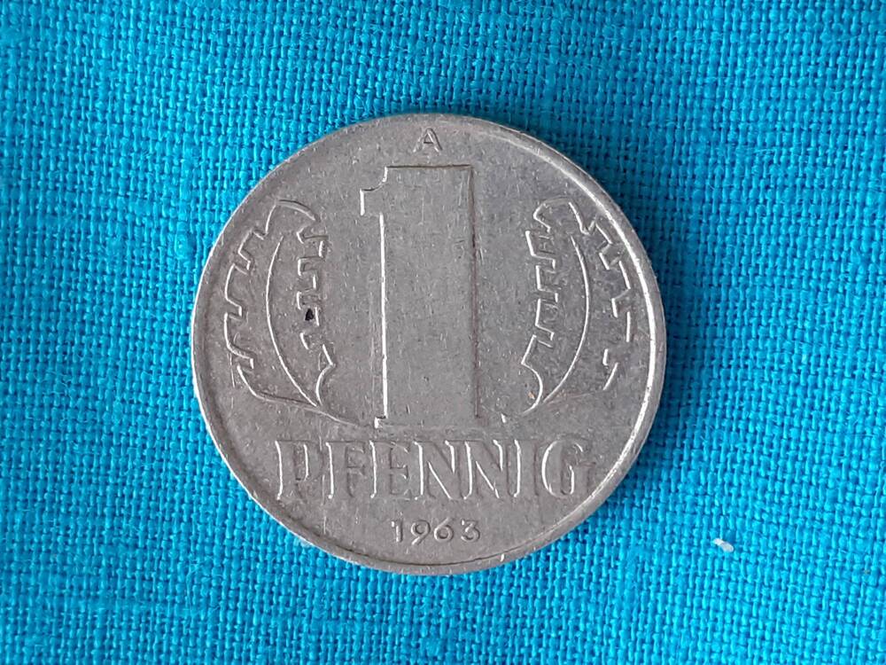 Монета 1 PFENNIG 1963 г.