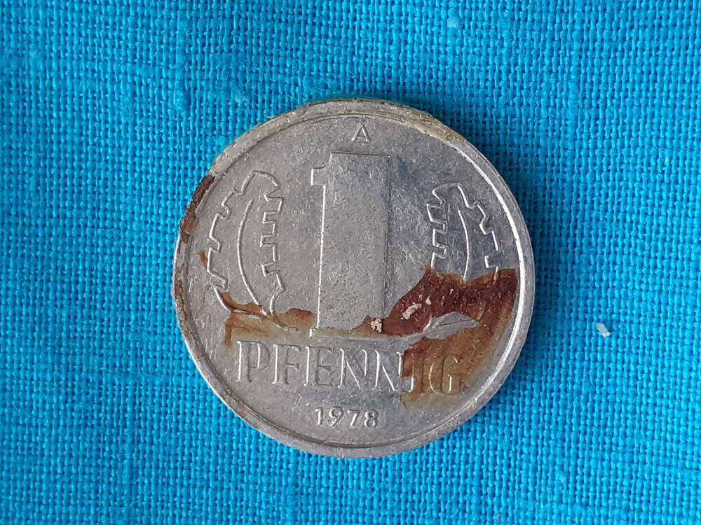 Монета 1 PFENNIG 1978 г.