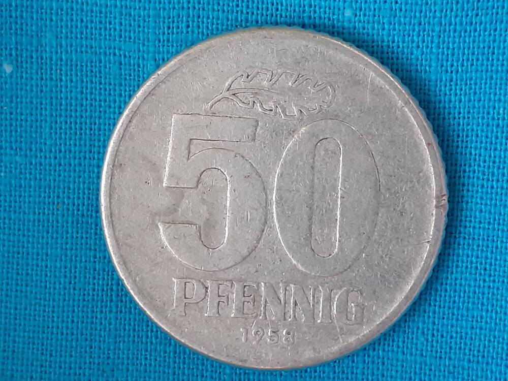 Монета 50 PFENNIG 1958 г.