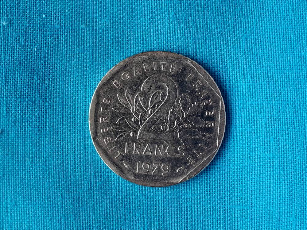 Монета 2 FRANCS 1979 г. Франция