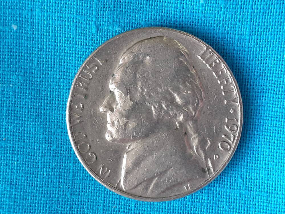 Монета FIVE CENTS 1970 г.