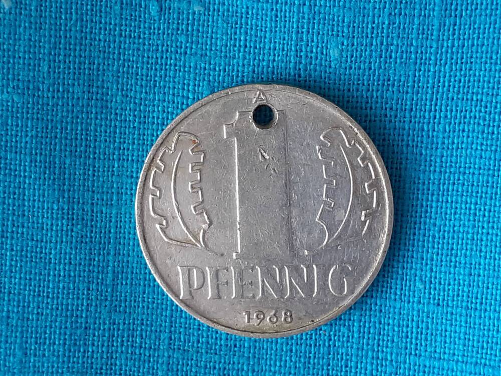 Монета 1 PFENNIG 1968 г.