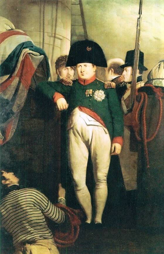 Открытка почтовая Наполеоновские войны. Наполеон на борту корабля Беллерфон.